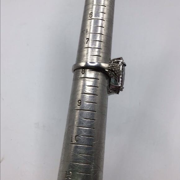 925 Sterling Silver Mystic Topaz CZ Halo Cocktail Ring Size 7.5 Multicolor - Picture 12 of 16